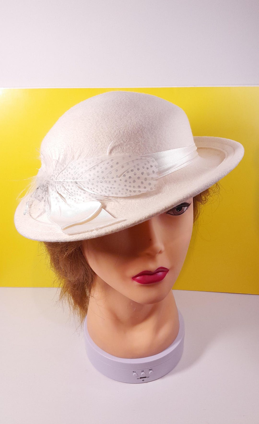 Vintage Women's Felt Hat With Feather Fashion 80s - Etsy