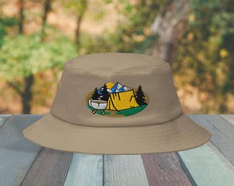 Haftowany kapelusz typu bucket, idealny na wyprawy na świeżym powietrzu, nakrycie głowy w kolorze khaki sun mountain, kapelusz trekkingowy dla miłośników kofeiny, osłona przeciwsłoneczna do Nuture Walker
