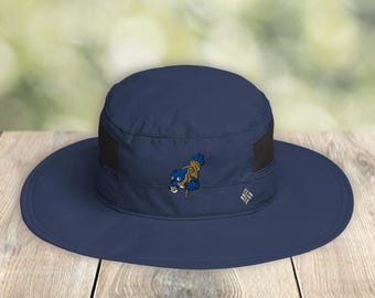 Haftowany kapelusz Western Blue Bird Booney, ochrona przed słońcem dla poszukiwaczy przygód, nakrycie głowy dla miłośników aktywności na świeżym powietrzu, mały kapelusz kawowy