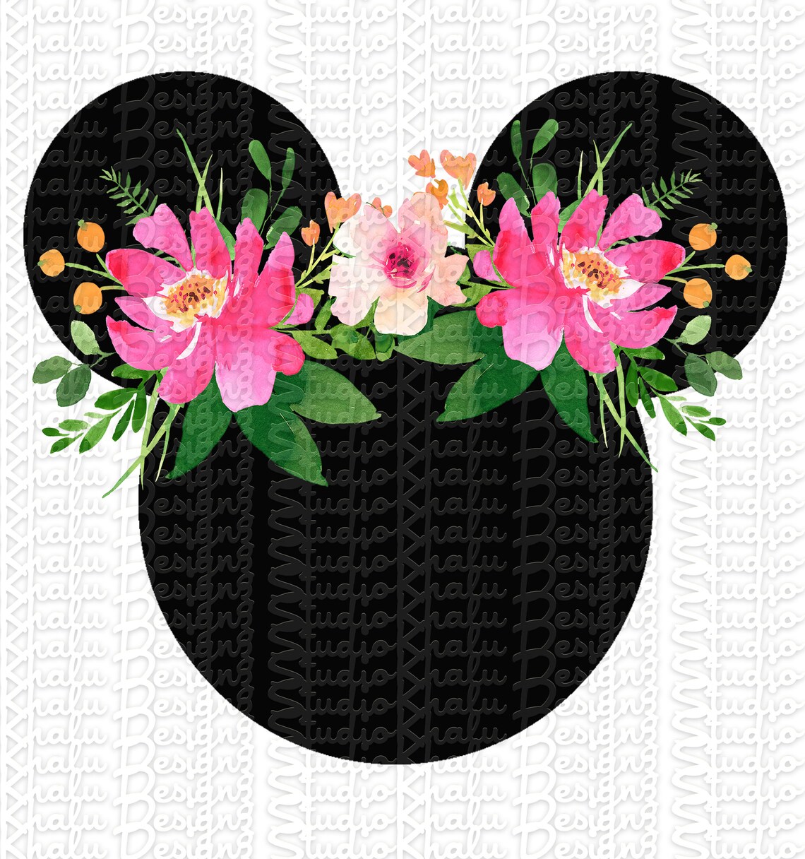 Floral Minnie Disney Mouse Minnie mouse Digital image png Etsy