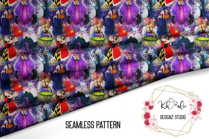 Villians Digital Villians Seamless Pattern Digital Pattern Villians Seamless Pattern Disney Villians Pattern Limited Edition Pattern