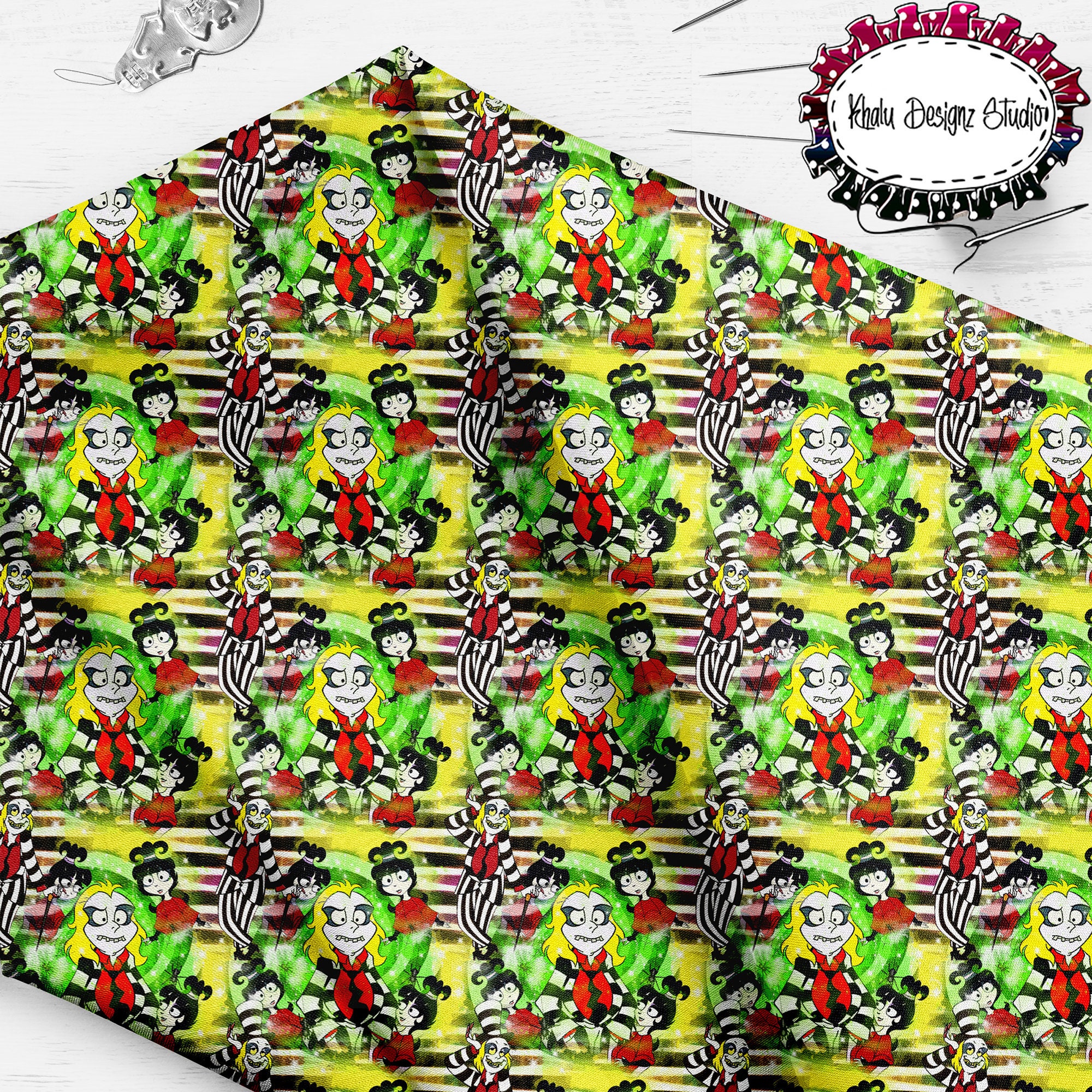 Halloween Seamless Pattern Beetlejuice Pattern Digital Etsy