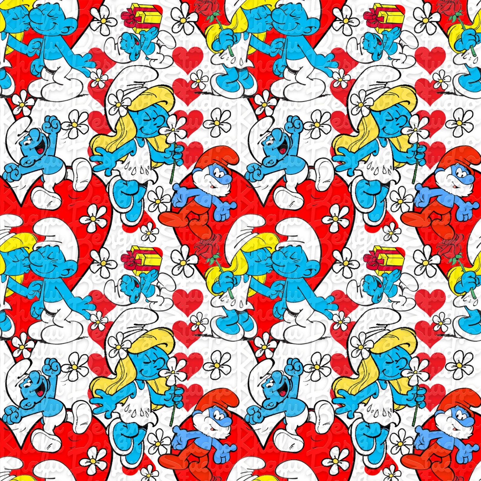 Smurfs Pattern Seamless Smurfs Pattern Digital Pattern Etsy