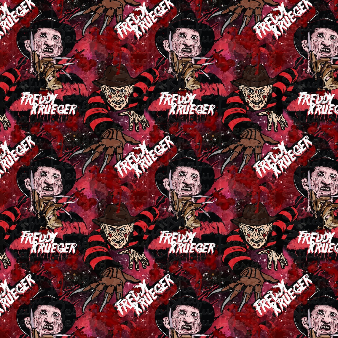 Seamless Pattern Freddy Krueger Pattern Pattern Seamless Etsy