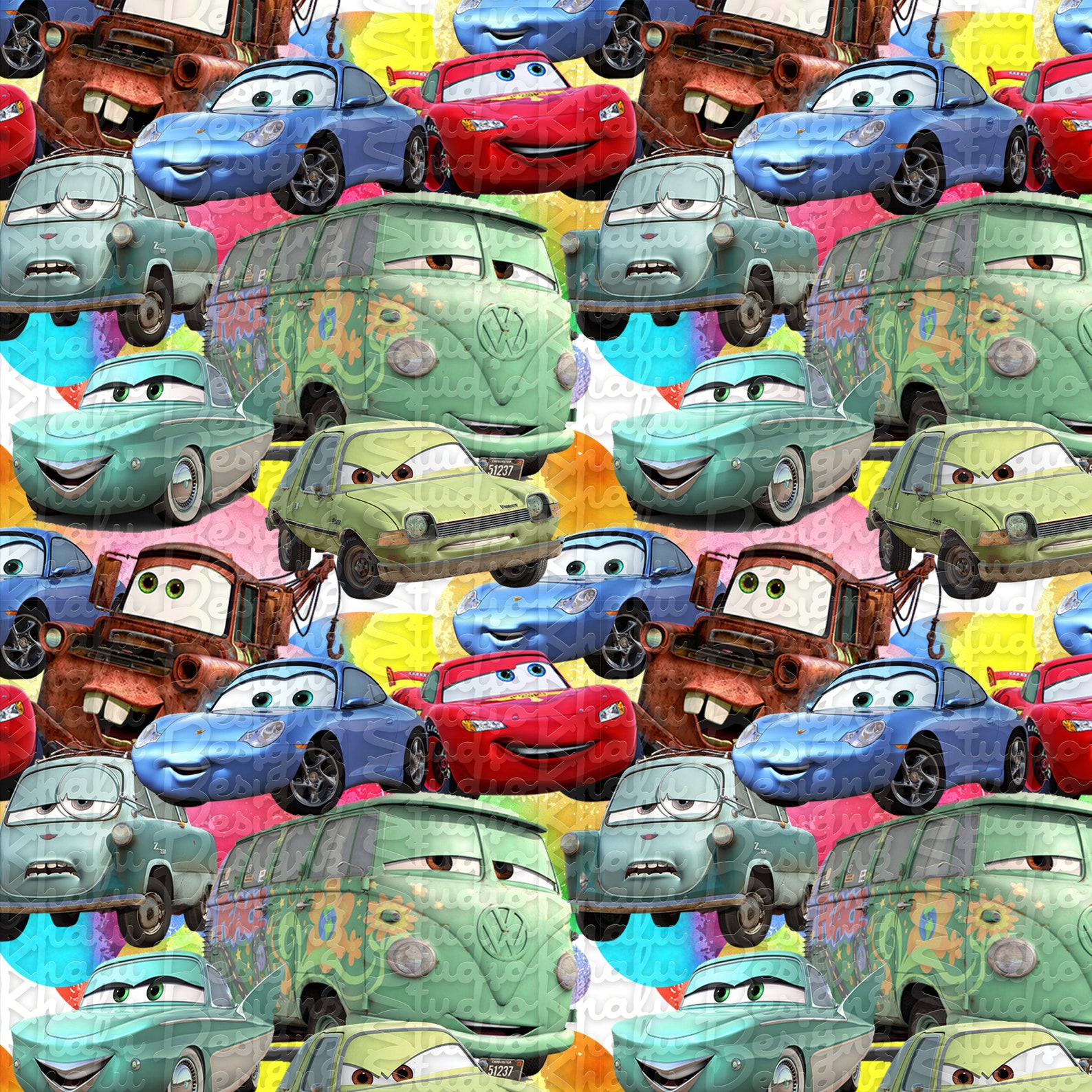 Cars Seamless Pattern Cars Paper Seamles Cars Disney Etsy