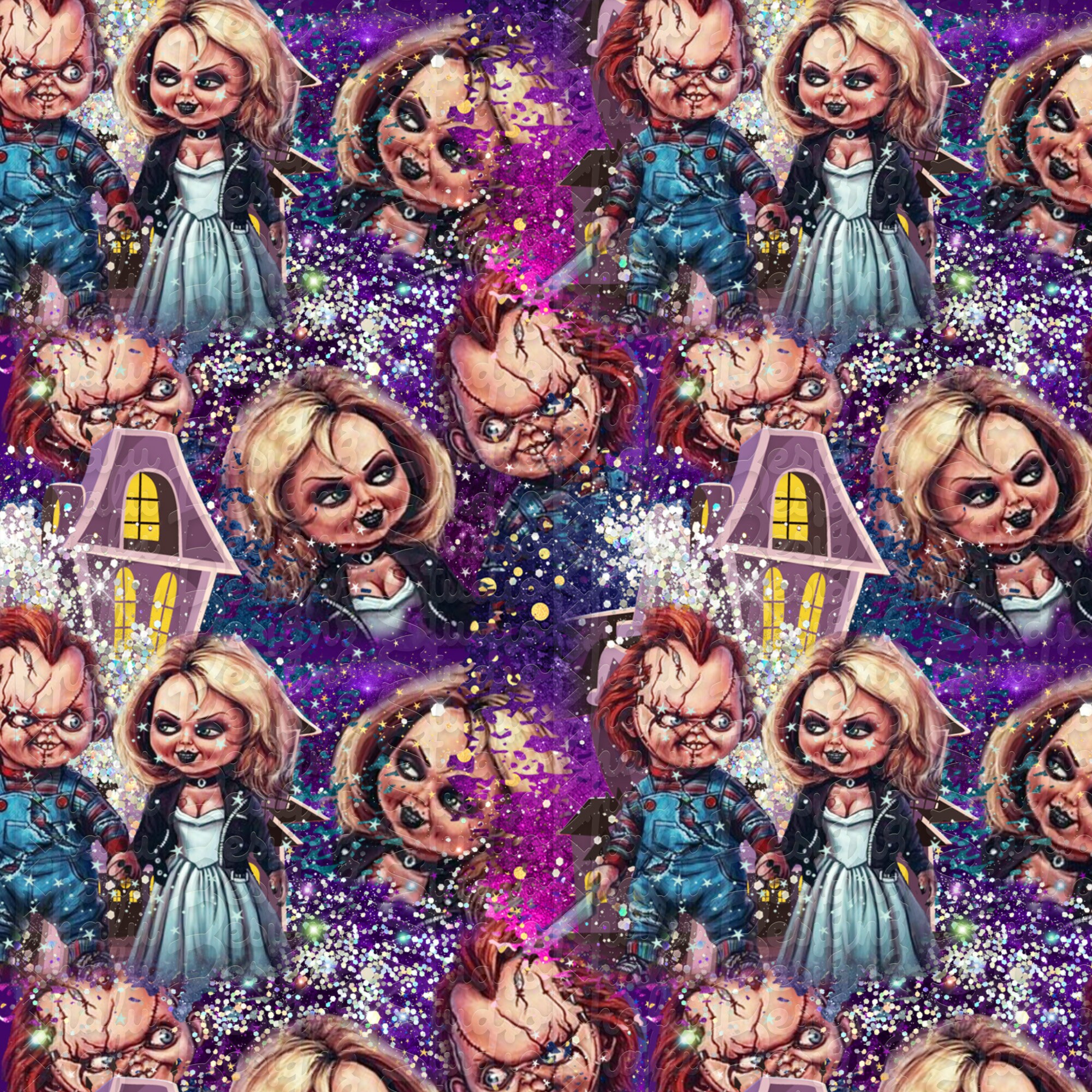 Chucky Seamless Pattern Chucky and Tiffany Pattern Limited Etsy