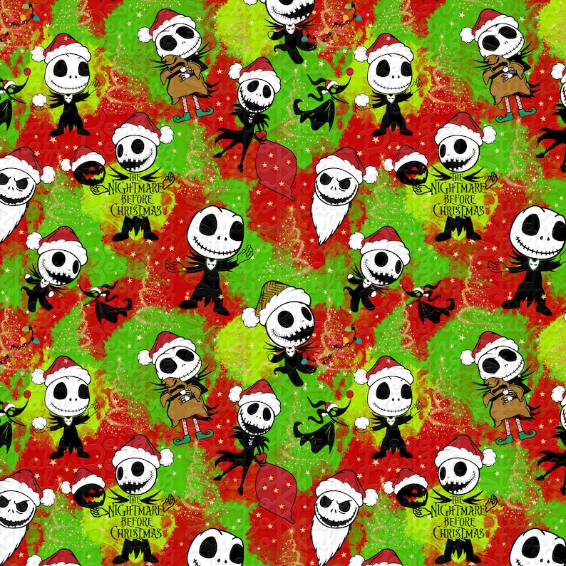 Halloween Seamless Pattern Nightmare Before Christmas Etsy