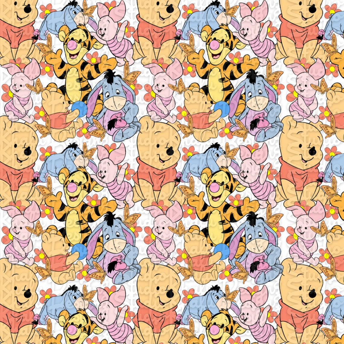 Digital Seamless Pattern Winnie the Pooh Digital Paper Baby Etsy