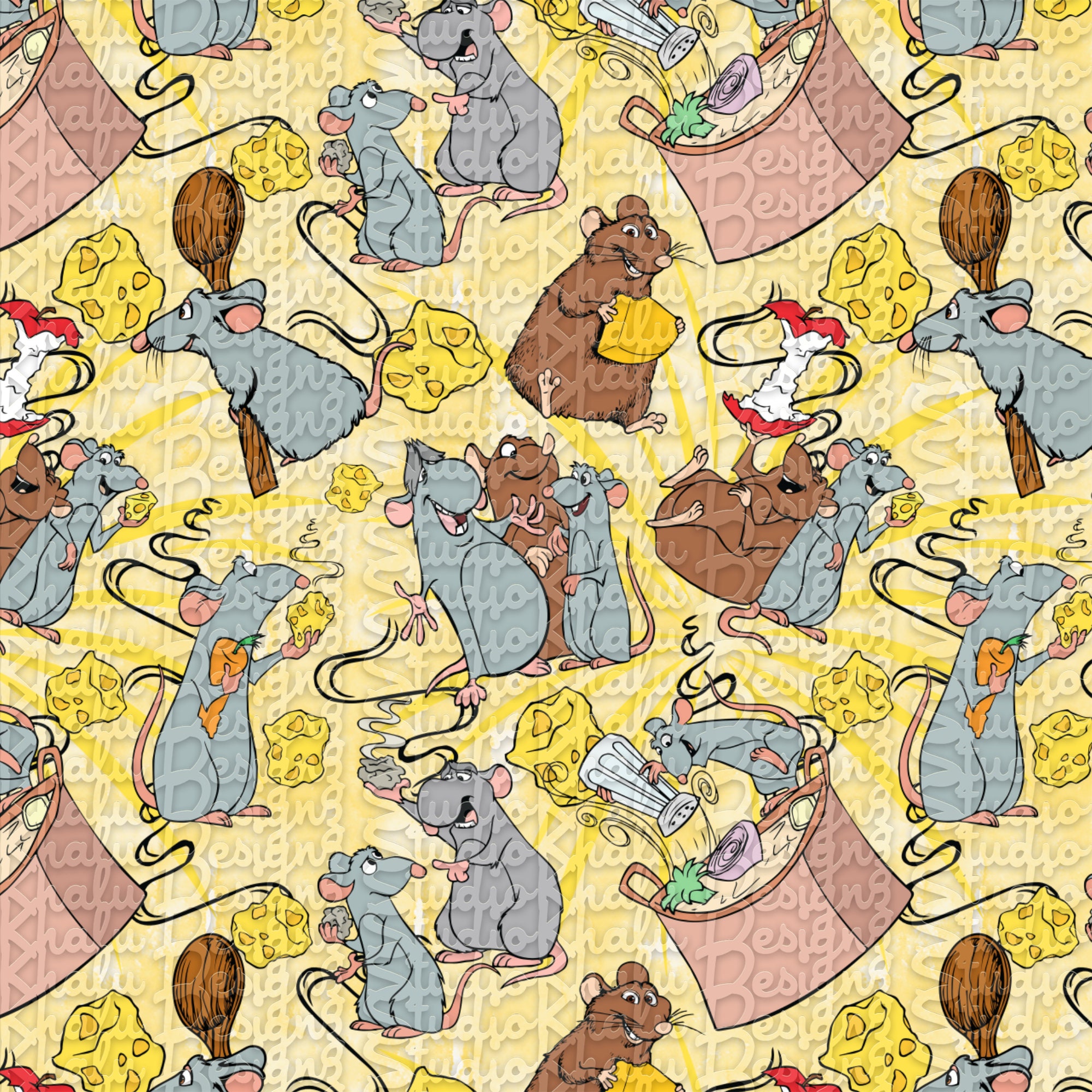 Ratatouille Seamless Pattern Digital Paper Mouse Pattern Etsy