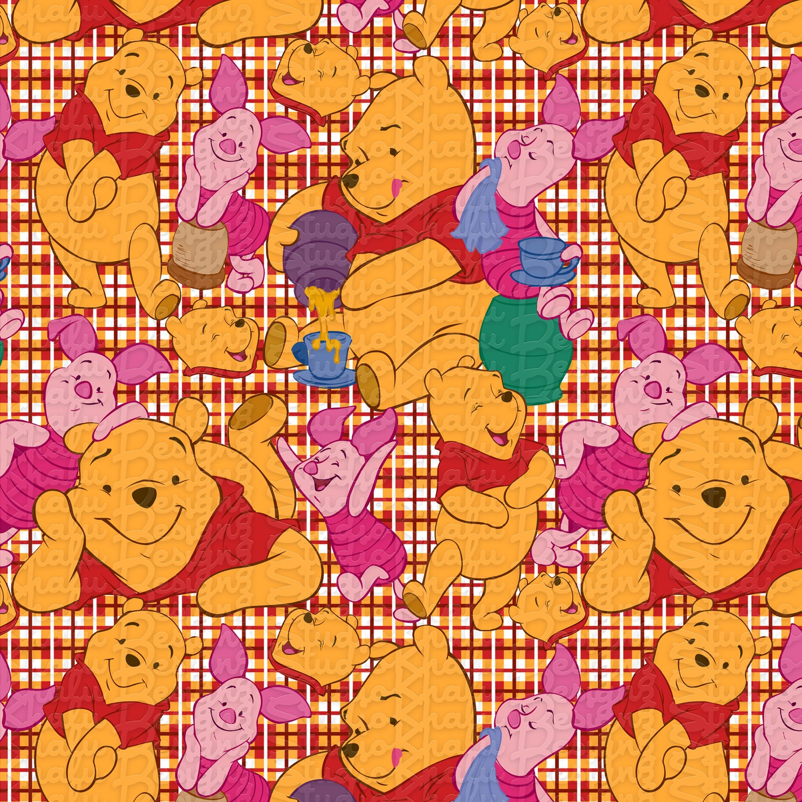 Digital Seamless Pattern Winnie the Pooh Digital Paper Baby Etsy