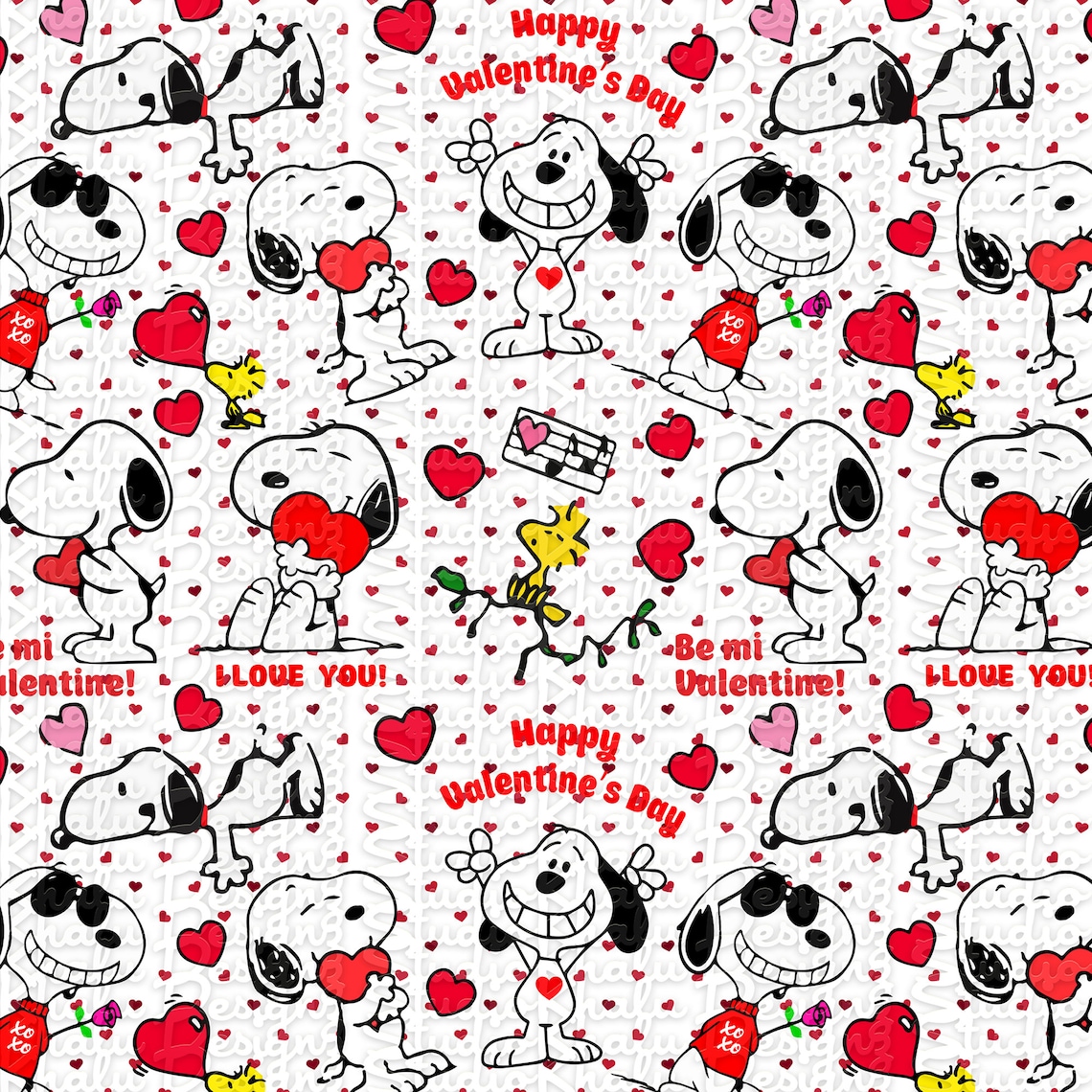 Seamless Pattern Valentine Snoopy Pattern Digital Pattern Etsy