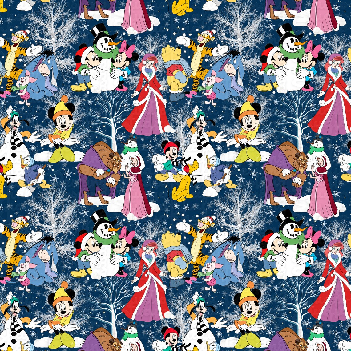 Seamless Pattern Winter Disney Characters Digital Pattern Etsy Seamless Pattern Winter Disney Characters Digital Pattern Etsy
