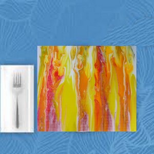 Hand Painted Ceramic Trivet, Abstract Hotplate, Heat Resistant Coaster
