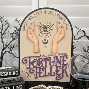 Fortune Teller Sign, Halloween Wood Decor, Fall Home Decor, Halloween Sign