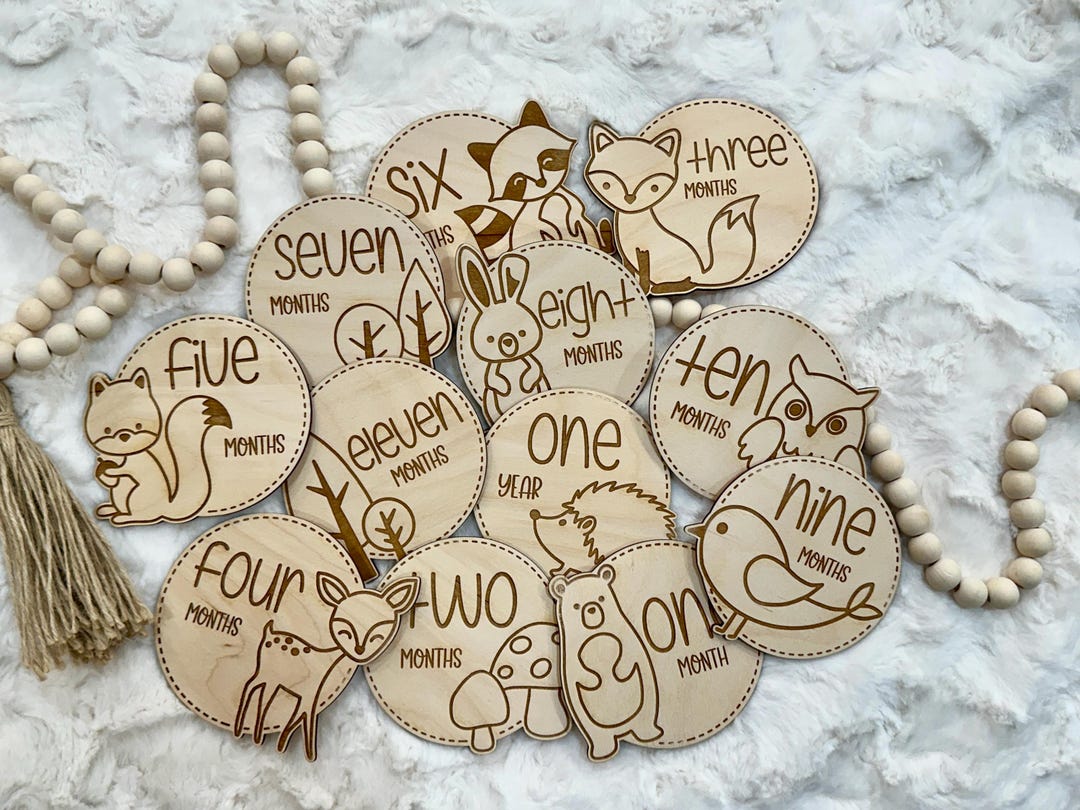 Woodland Baby Milestones, Baby Milestone Set, Animal Baby Milestones ...