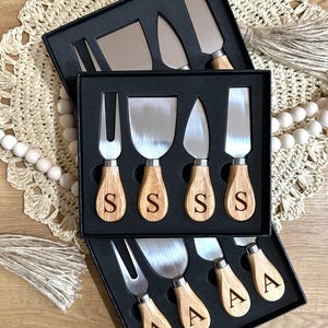 Personalized Cheese Knives, Charcuterie Knife Set, Engraved Cheese Knives,