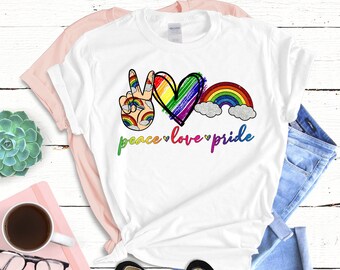 peace, love, pride, gay pride shirt, rainbow, gay pride, lgbtq, pride, t-shirt, Pride Month shirt,