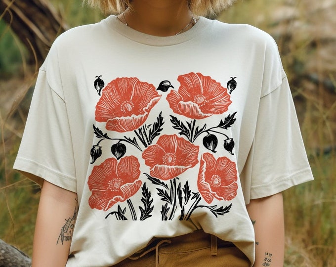 Vintage Teal & Earth Tone Garden Print Shirt - M/L