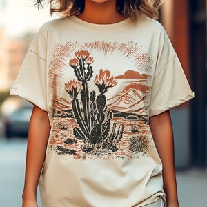 Desert vibes shirt, cactus tee shirt, Beauty of Desert tee, Wildflowers tee shirt,Cactus blooms flower t-shirt, Cottage Core shirt, camping