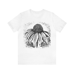 Black eyed Susan tee, flower block print like shirt, vintage tee shirt, daisy t-shirt, distressed shirts, gifts for her,Cottage Core shirt image 5