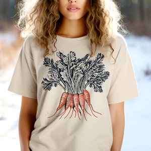 Farmers market tee, Carrots t-shirt, vegetables shirt, Cottage Core garden shirt, veggies tee shirt, vegetables shirt