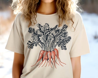 Farmers market tee, Carrots t-shirt, vegetables shirt, Cottage Core garden shirt, veggies tee shirt, vegetables shirt