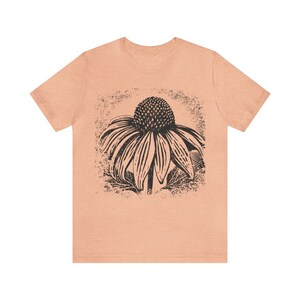 Black eyed Susan tee, flower block print like shirt, vintage tee shirt, daisy t-shirt, distressed shirts, gifts for her,Cottage Core shirt image 7