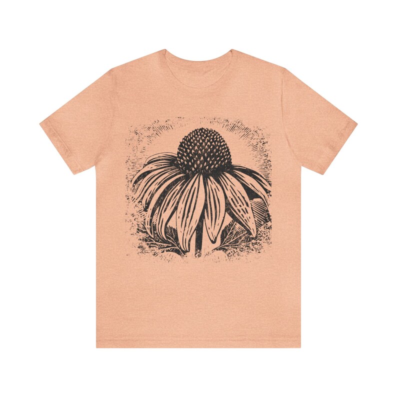 Black eyed Susan tee, flower block print like shirt, vintage tee shirt, daisy t-shirt, distressed shirts, gifts for her,Cottage Core shirt image 7