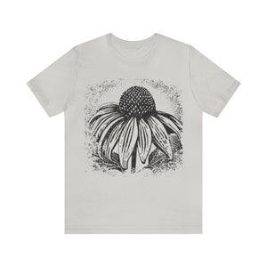 Black eyed Susan tee, flower block print like shirt, vintage tee shirt, daisy t-shirt, distressed shirts, gifts for her,Cottage Core shirt image 4