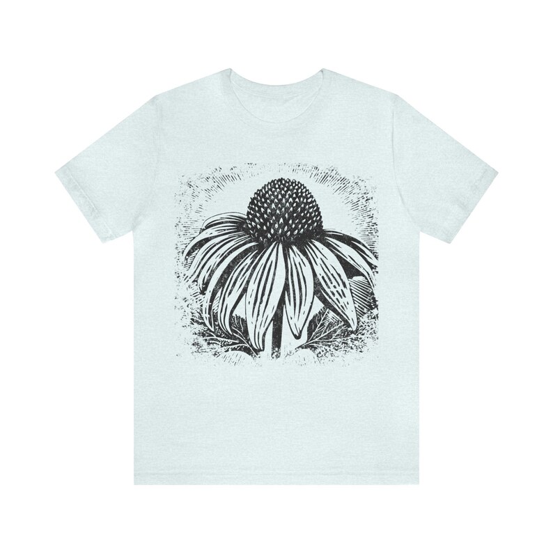 Black eyed Susan tee, flower block print like shirt, vintage tee shirt, daisy t-shirt, distressed shirts, gifts for her,Cottage Core shirt image 8