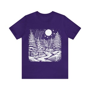 Winter landscape tee shirt, seasonal fashion tee, cozy apparel, scenic shirt, outdoor-inspired shirt, nature-inspired tee,unique outdoor tee image 10
