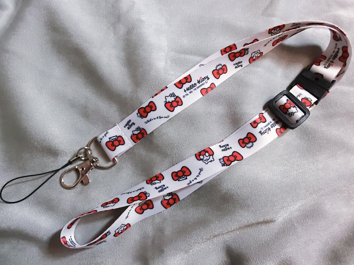 Hello Kitty Lanyard Neck Strap ID Keychain Holder kawaii Etsy