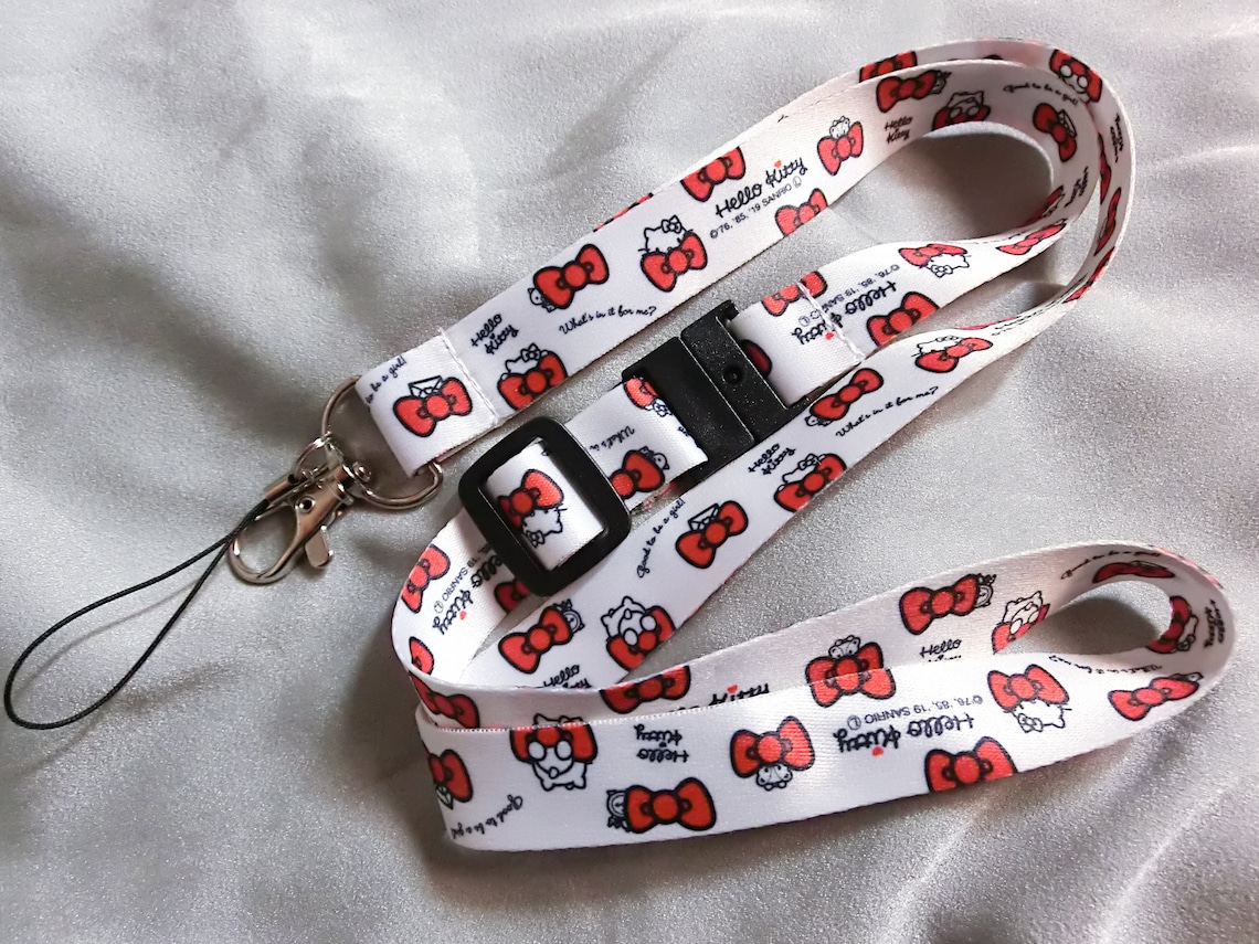 Hello Kitty Lanyard Neck Strap ID Keychain Holder kawaii Etsy