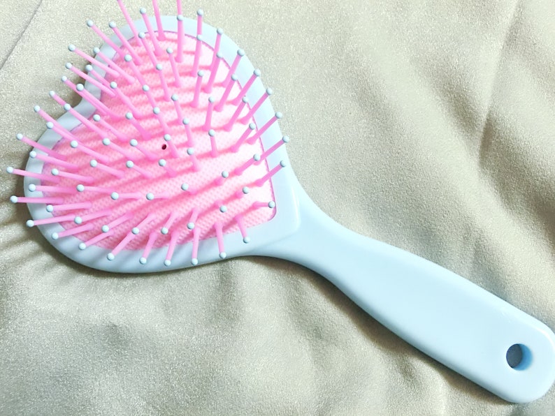 Hair Brush cute Heart cushion brush Blue kawaii Etsy