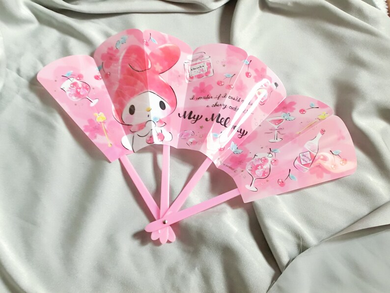 My Melody Japanese Folding Fan Sensu Sanrio Kawaii Japan Etsy