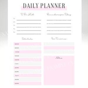 Printable daily planner, Instant Download, Basic Daily Planner, Minimal Daily planner