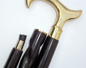 viktorianisch Messing Chrom Designer Knöpfe Griff Stick Walking Cane Holz