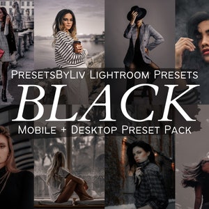 10 BLACK PRESETS, Dark Presets, Moody Lightroom Presets, Dark Aesthetic Influencer Presets, Minimal Blogger Presets for Mobile and Desktop