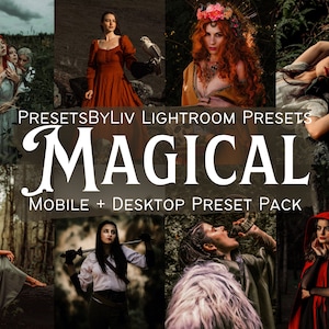 10 MAGICAL FAIRYTALE Lightroom Presets, Warm Presets, Cosplay Presets, Dark Moody Presets, Fantasy Preset for Mobile and Desktop