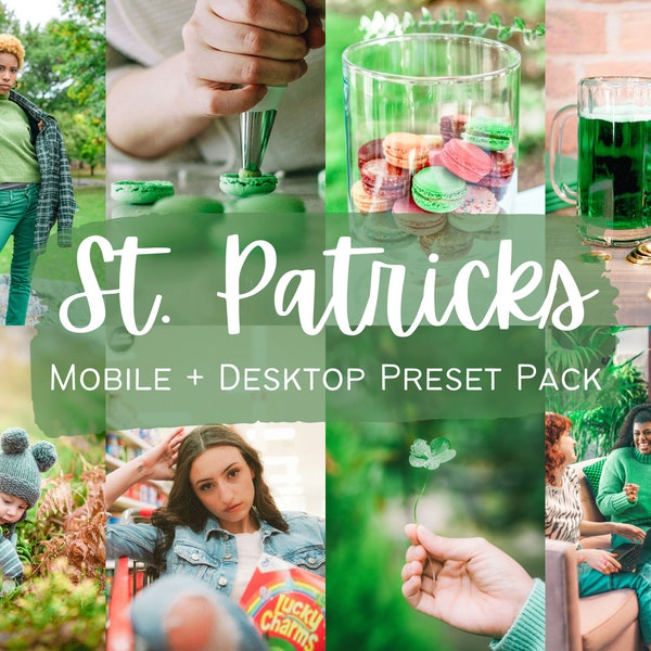 5 ST. PATRICKS DAY Presets, Green Bright Presets, Instagram Filters, Lucky Charm Presets, Lightroom Presets for Mobile and Desktop