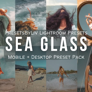 10 SEA SALT Lightroom Presets, Blue Film Grain Presets, Disposable Film, Glow Presets, Aesthetic Presets, Beach Preset Mobile and Desktop