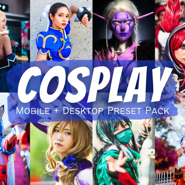 15 COSPLAY PRESETS Fantasy Presets, Anime Gamer Costume, Instagram, Blogger Preset Gamer Influencer Filter Comic-Con Presets