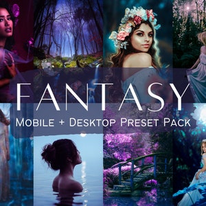 5 FANTASY Lightroom Presets for Mobile and Desktop 5 DNG files Cosplay, Outdoor, Pink and Blue filters