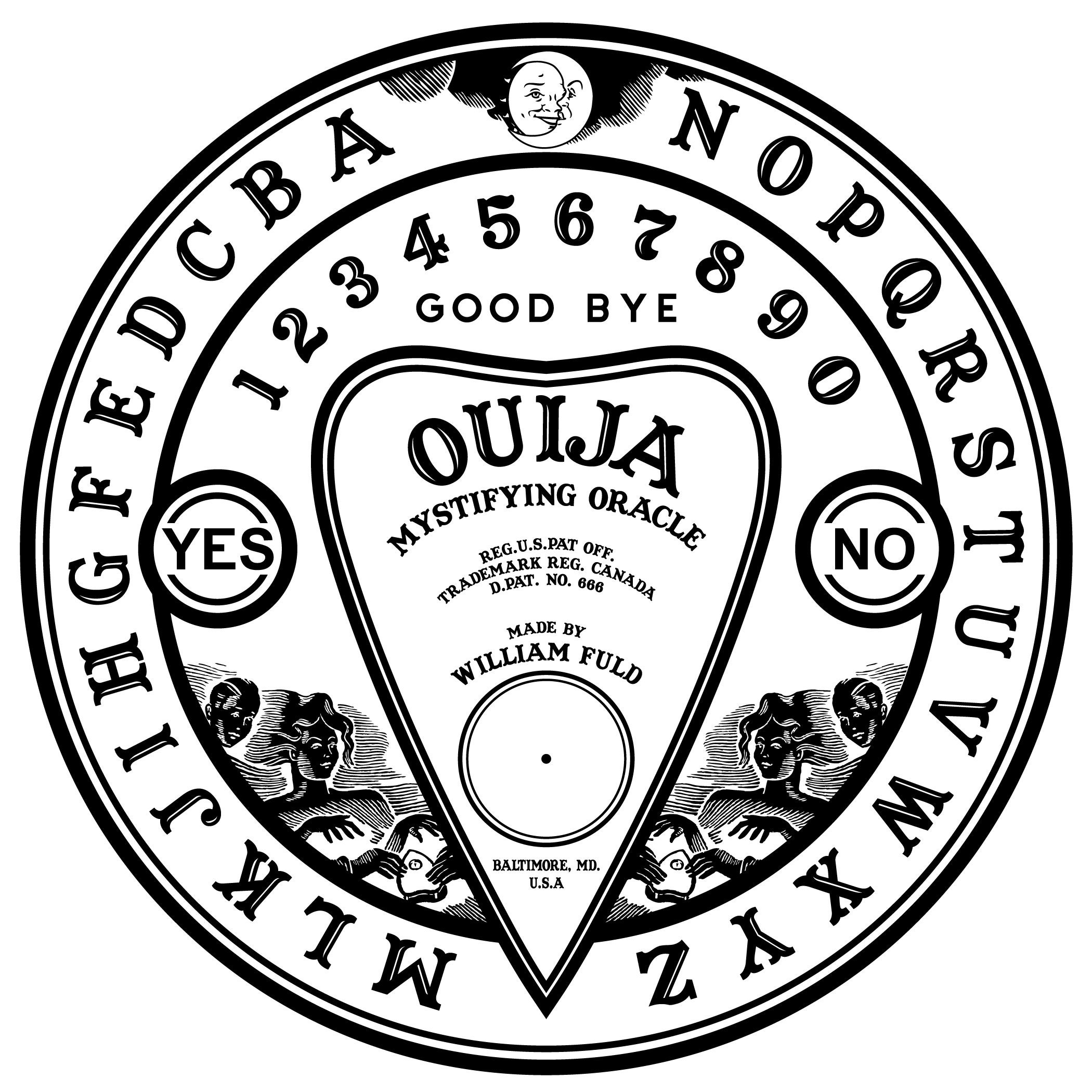 Ouija Board Stencil Printable