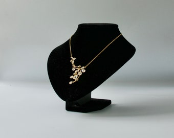 Swarovski Necklace, Gold Plated Metal, Swarovski Crystal