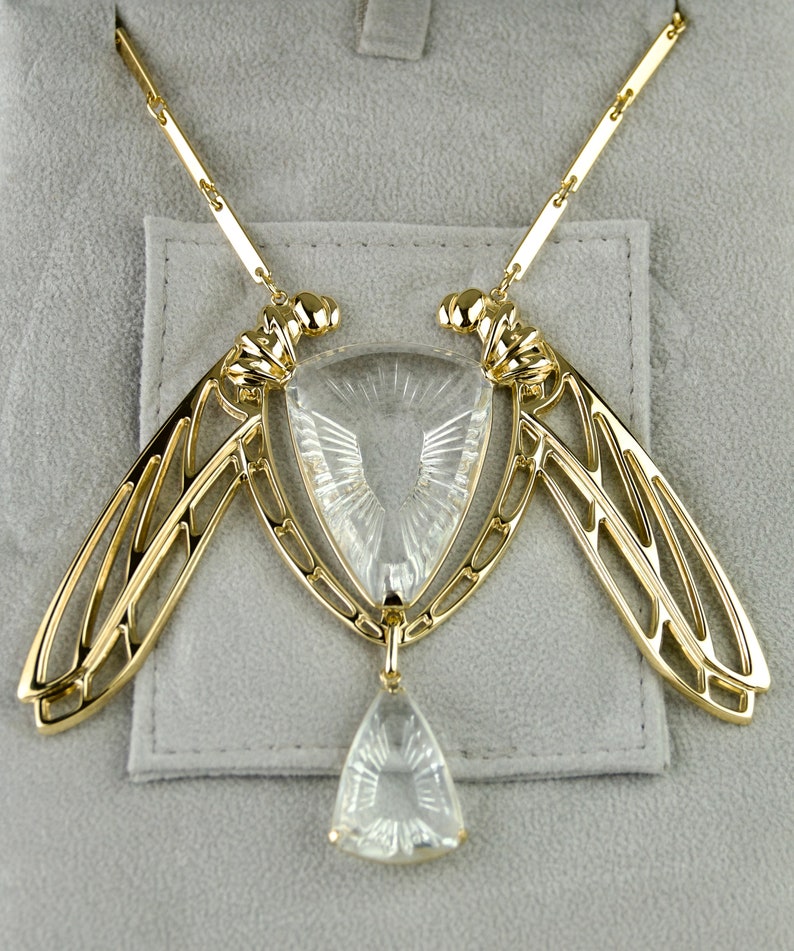 Lalique Dragonfly Necklace France Circa 2000 - Etsy UK