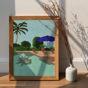 Summerday at the pool - illustration - art- graphic print in variable sizes