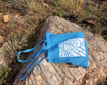 Natural dyed indigo tote bag