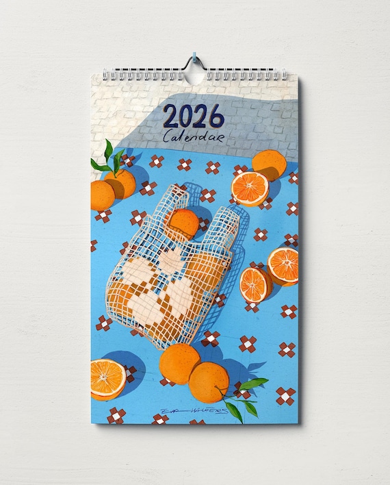 アートカレンダー 2026 - イラストカレンダー 2026 - 誕生日カレンダー