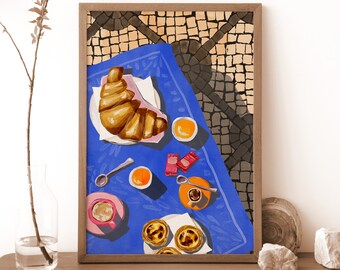 Pequeno-almoço no Porto - illustration - art- graphic print in variable sizes